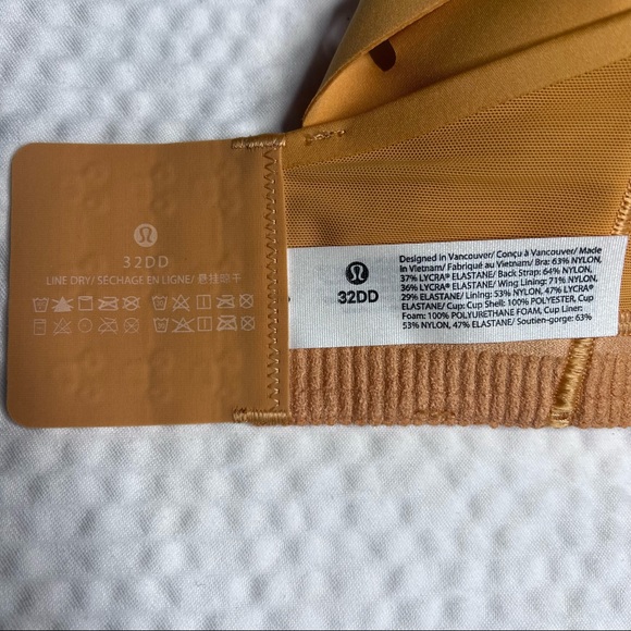 Lululemon AirSupport Bra Size 32DD NWT Warm Apricot/Silver Blue (High Support) - Picture 9 of 11